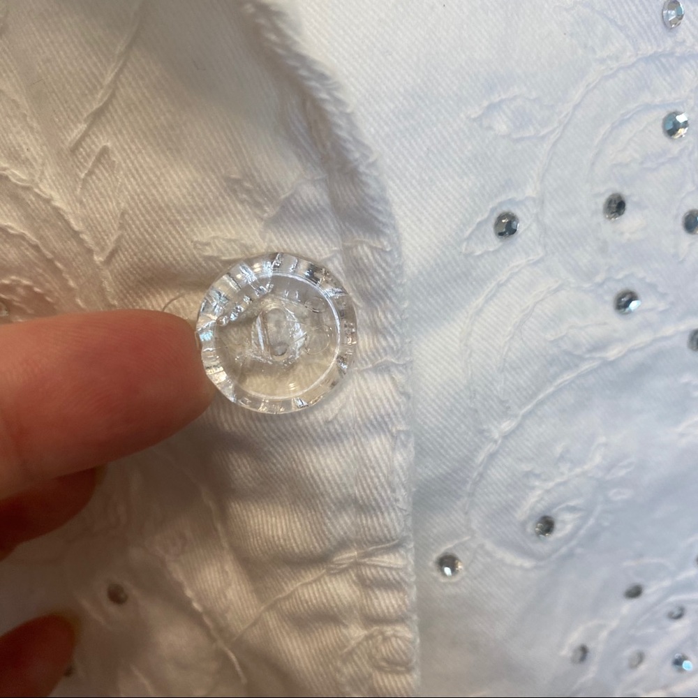 Karen hart white embroidered jean jacket - Picture 3 of 14